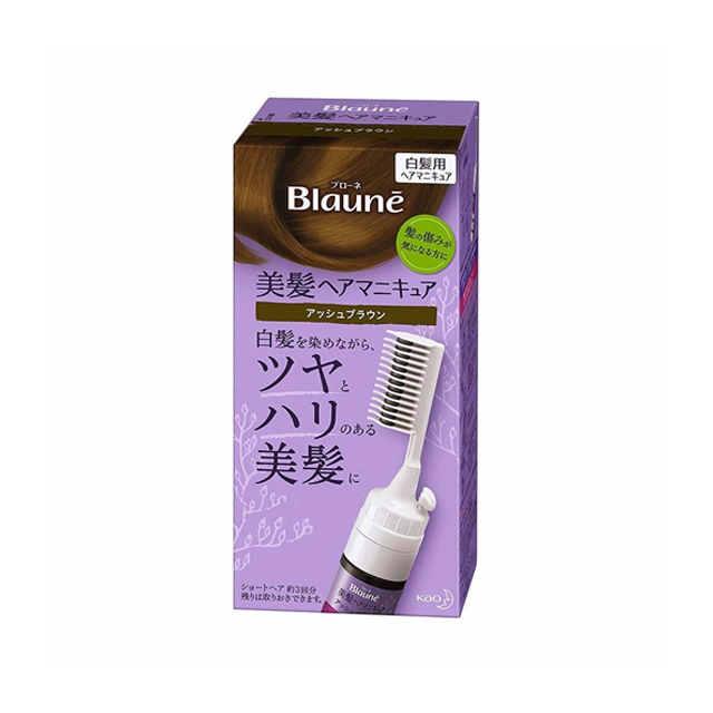 [清仓]KAO花王 Blaune 白发专用植物简便染发刷 暗棕色 72g