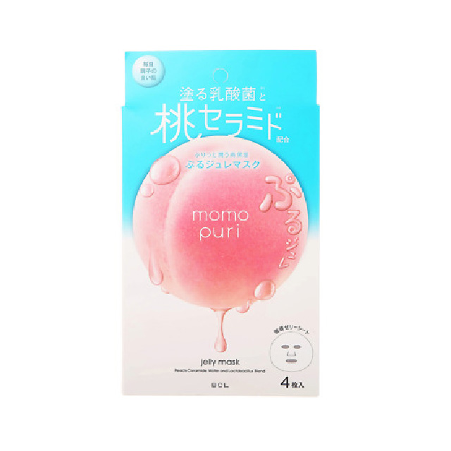 [清仓]BCL momopuri蜜桃乳酸菌补水保湿果冻面膜 4片